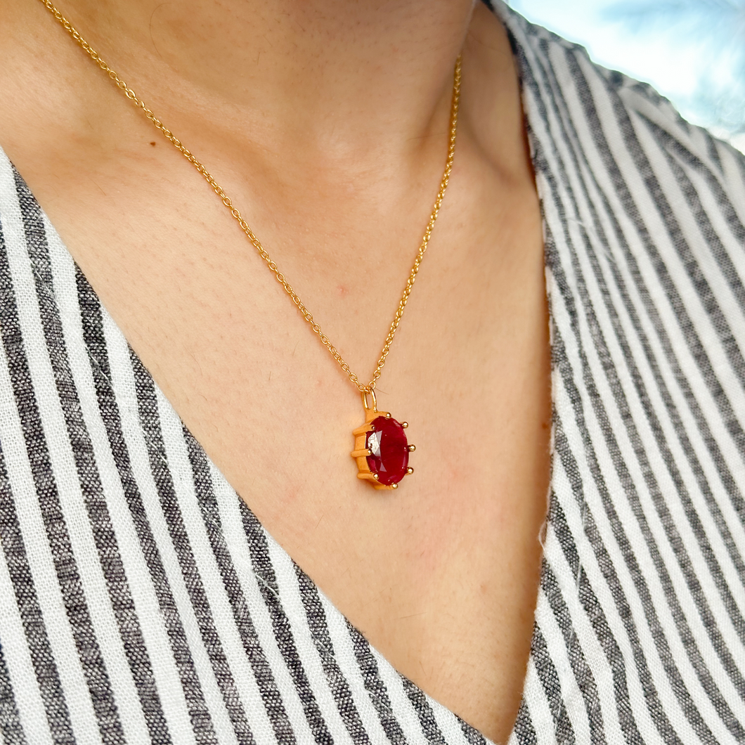 Ruby Oval Necklace